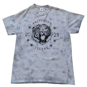 Colortone T-Shirt Men Medium Gray Tie Dye Short Sleeve‎ "Princeton Tigers"